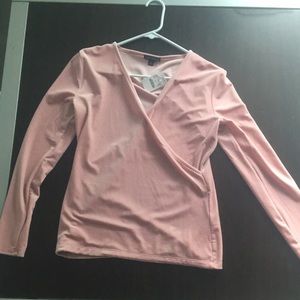 J Crew Velvet Long Sleeve Wrap Shirt